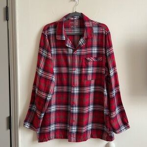 Jammies for Your Families men’s red plaid pajama top ~ Holiday Christmas ~ sz L